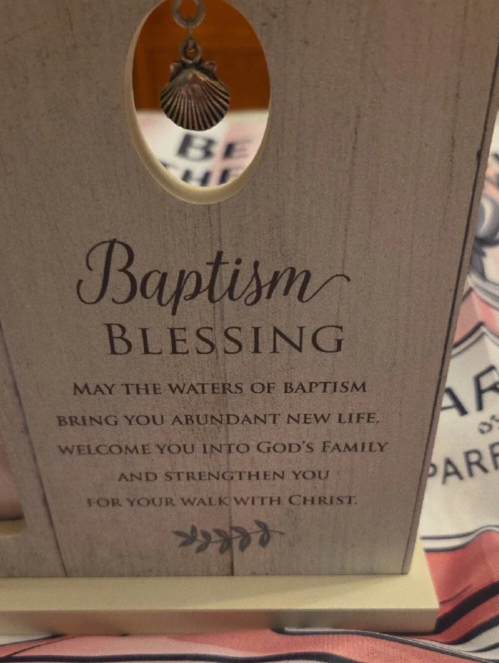Baptism Blessing Picture Frame – White Wood Finish
